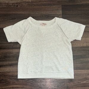 Forever 21 Women's Short Sleeve Off White/Gray Sweater (M)